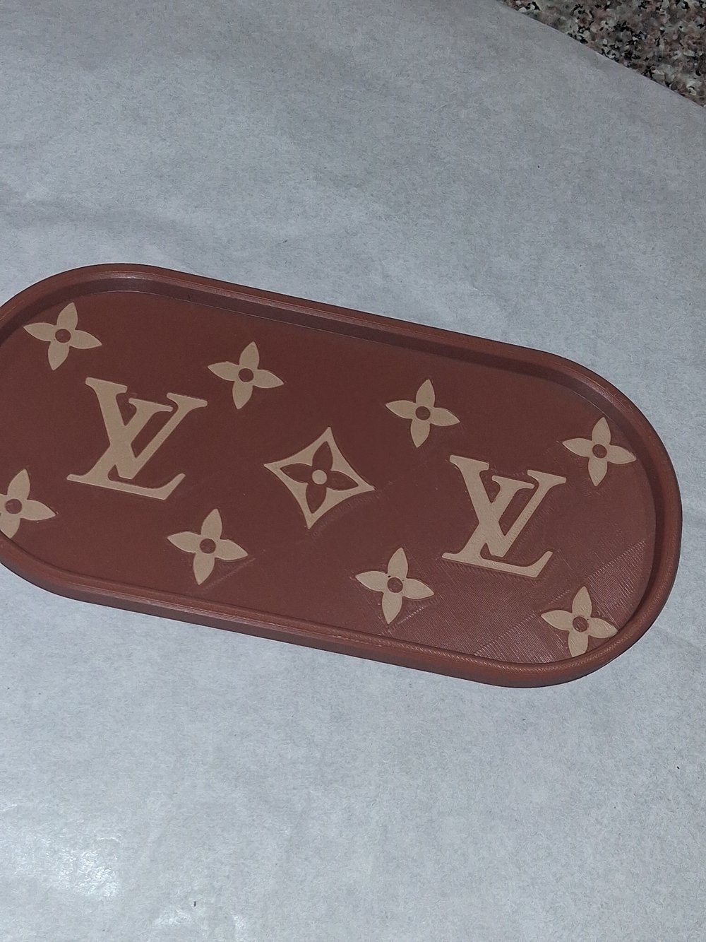 Designer inspired Brown Monogram Decorative Tray.Brand New